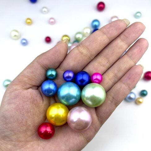 230 Pieces Floating Pearls for Vases Filler, 20/14/10mm Pearl Beads No Hole Faux Pink and White Beads for Vase Centerpieces Home Table Party Decor in Kuwait