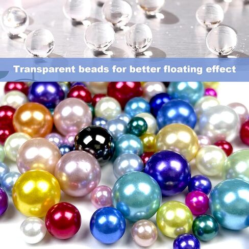 230 Pieces Floating Pearls for Vases Filler, 20/14/10mm Pearl Beads No Hole Faux Pink and White Beads for Vase Centerpieces Home Table Party Decor in Kuwait