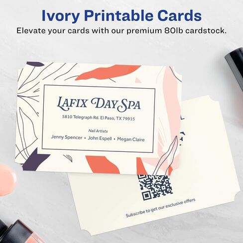 Avery Printable Rectangle Scalloped Postcards, Sure Feed Technology, 4" x 6", Ivory Cardstock, Print-To-The-Edge, Laser/Inkjet Cards, 100 Total in Saudi Arabia