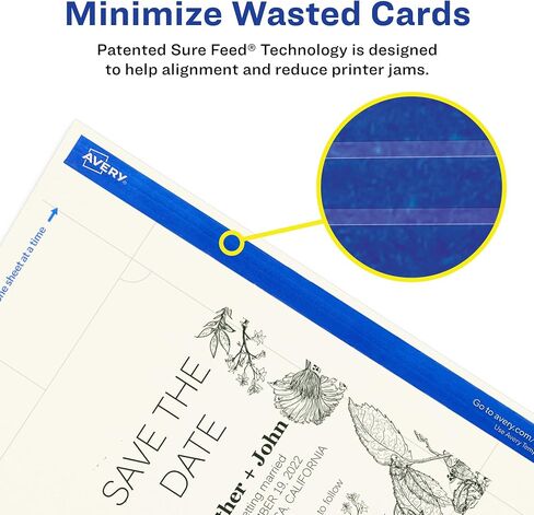 Avery Printable Rectangle Scalloped Postcards, Sure Feed Technology, 4" x 6", Ivory Cardstock, Print-To-The-Edge, Laser/Inkjet Cards, 100 Total in Saudi Arabia