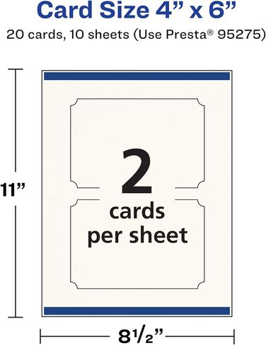 Avery Printable Rectangle Scalloped Postcards, Sure Feed Technology, 4" x 6", Ivory Cardstock, Print-To-The-Edge, Laser/Inkjet Cards, 100 Total in Saudi Arabia