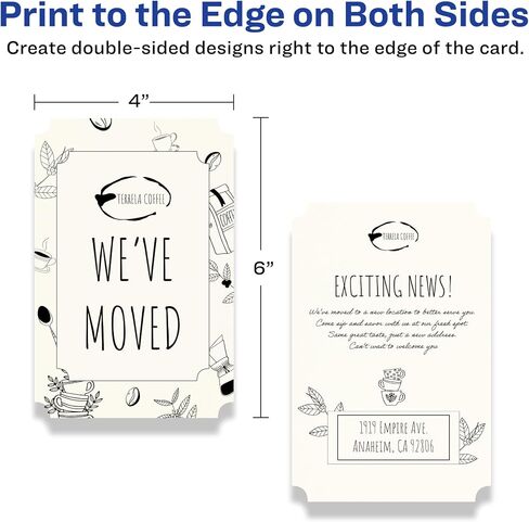 Avery Printable Rectangle Scalloped Postcards, Sure Feed Technology, 4" x 6", Ivory Cardstock, Print-To-The-Edge, Laser/Inkjet Cards, 100 Total in Saudi Arabia