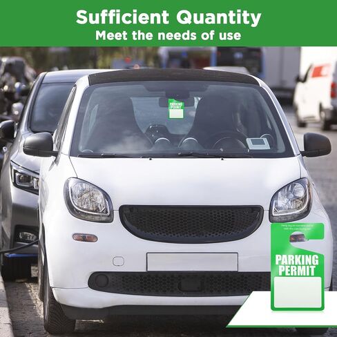 100 Pack Parking Permit Hang Tags Plastic Parking Placards PVC Hang Tag 3 x 5 Inch for Car Rear View Mirror (Green) in Saudi Arabia