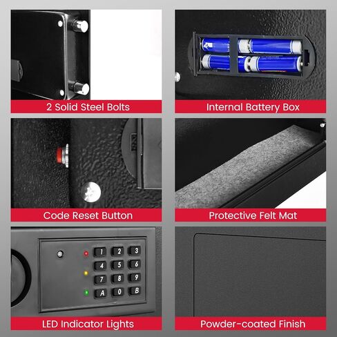 جدار Ironmax آمن ، مسطح راحة على الحائط الخفي مربع أمان آمن مع مصابيح LED وقفل إلكتروني رقمي ، 22 '' المنزل آمن في الجدار الآمن بين الأزرار للأسلحة النارية ، والمال ، والنقد ، والمجوهرات ، والمواسير in Kuwait