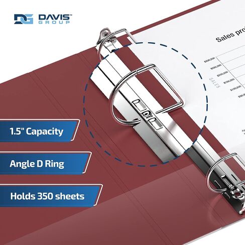 Premium Economy, Angle D Ring, Binder, (Burgundy, 1.5") in Kuwait