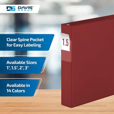 Premium Economy, Angle D Ring, Binder, (Burgundy, 1.5") in Kuwait