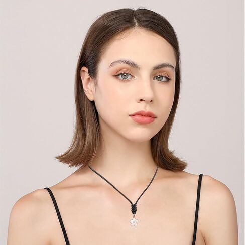 15 PCS Vintage Necklace Cord Black Leather Rope Knotted Handmade Craft Choker Adjustable Double Knotted Necklaces String Rope Chain Choker with Metal Ring for Men Women Hanging Pendants Jewelry Making in Saudi Arabia