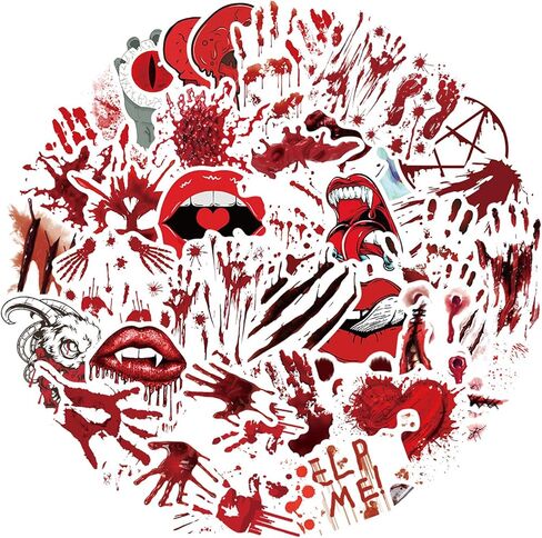 482pcs ملصقات عتيقة ملصقات رعب دموي للاصطدام من الهالوين scr.catbooking سريعة أجهزة الكمبيوتر المحمولة التزلج على أجهزة الكمبيوتر المحمولة. in Kuwait