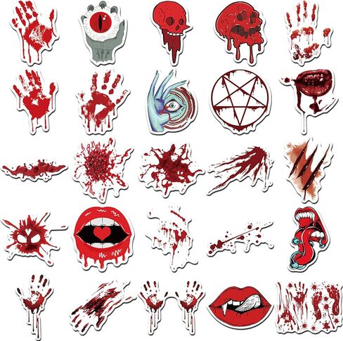 482pcs ملصقات عتيقة ملصقات رعب دموي للاصطدام من الهالوين scr.catbooking سريعة أجهزة الكمبيوتر المحمولة التزلج على أجهزة الكمبيوتر المحمولة. in Kuwait