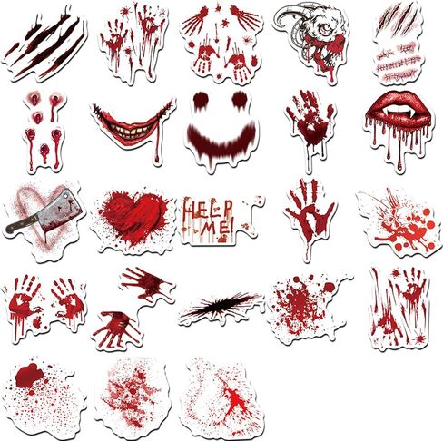 482pcs ملصقات عتيقة ملصقات رعب دموي للاصطدام من الهالوين scr.catbooking سريعة أجهزة الكمبيوتر المحمولة التزلج على أجهزة الكمبيوتر المحمولة. in Kuwait