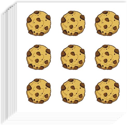 AHANDMAKER 180 Pcs Self-Adhesive Cookie Stickers, 0.98 Inch Cookie Scrapbook Paper, Chocolate Chip Cookie Stickers for Planner Calendar Scrapbook Crafting Party Decor Gift Bag Seal for Party, Yellow in Saudi Arabia