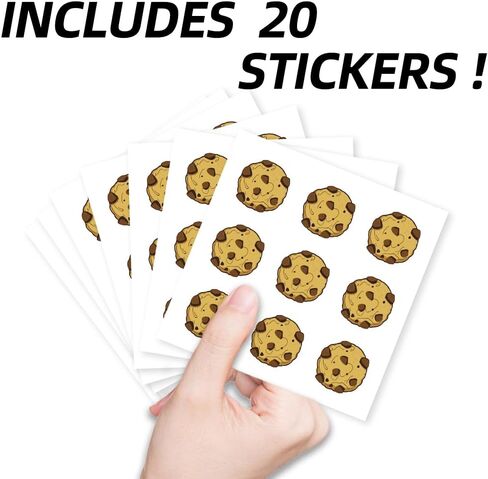 AHANDMAKER 180 Pcs Self-Adhesive Cookie Stickers, 0.98 Inch Cookie Scrapbook Paper, Chocolate Chip Cookie Stickers for Planner Calendar Scrapbook Crafting Party Decor Gift Bag Seal for Party, Yellow in Saudi Arabia