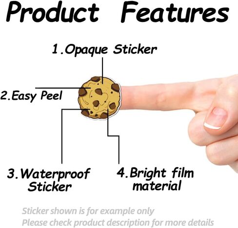 AHANDMAKER 180 Pcs Self-Adhesive Cookie Stickers, 0.98 Inch Cookie Scrapbook Paper, Chocolate Chip Cookie Stickers for Planner Calendar Scrapbook Crafting Party Decor Gift Bag Seal for Party, Yellow in Saudi Arabia