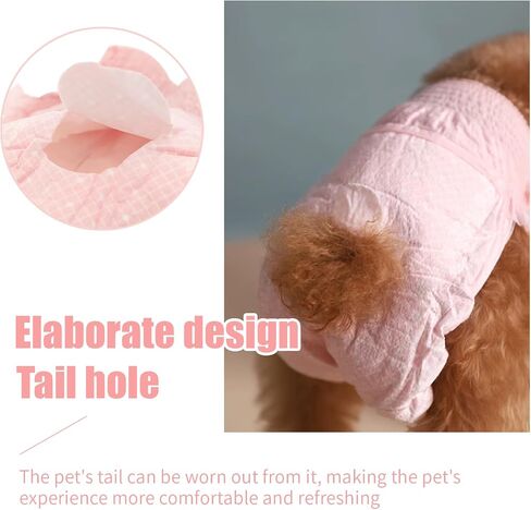 Stretchy Disposable Diapers - 10 Pcs Leak-Proof Pull-ups for Cats & Female Dogs in Heat, Incontinence & Training (S, Pink) in Kuwait