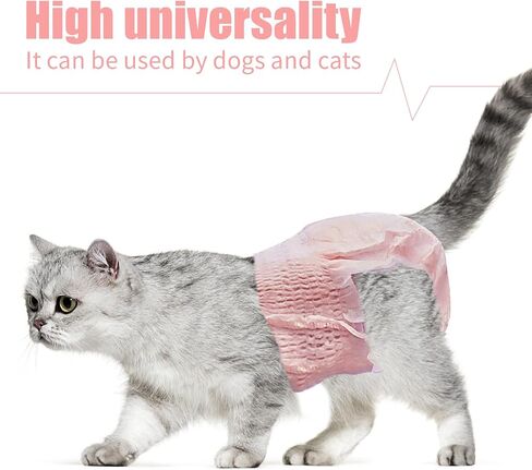 Stretchy Disposable Diapers - 10 Pcs Leak-Proof Pull-ups for Cats & Female Dogs in Heat, Incontinence & Training (S, Pink) in Kuwait