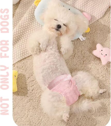Stretchy Disposable Diapers - 10 Pcs Leak-Proof Pull-ups for Cats & Female Dogs in Heat, Incontinence & Training (S, Pink) in Kuwait