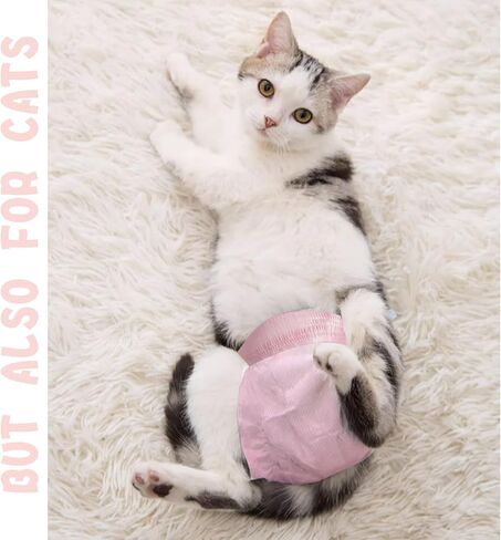 Stretchy Disposable Diapers - 10 Pcs Leak-Proof Pull-ups for Cats & Female Dogs in Heat, Incontinence & Training (S, Pink) in Kuwait
