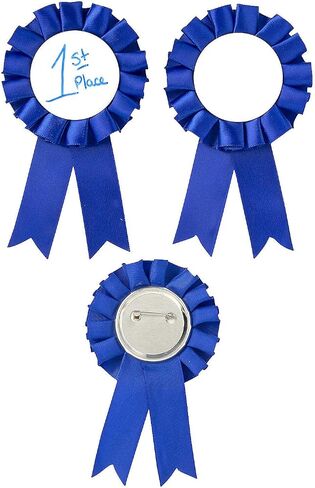 Blue 1st Place Award Ribbons - Each is writable to Customize - Set of 12 Rewards - Country fair Party Supplies in Saudi Arabia