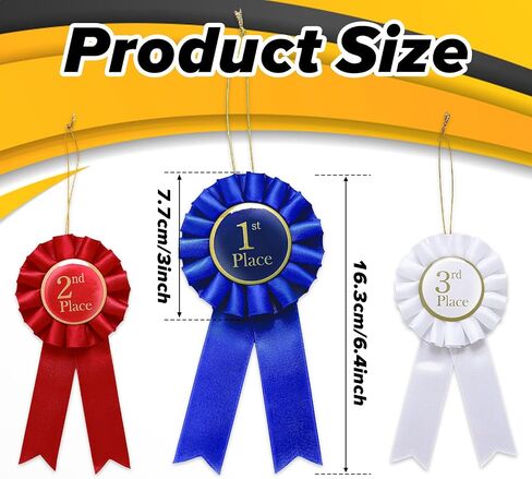 3 PCS Award Dibbons مجموعة وردية ، أول أشرطة المركز الثالث ، جائزة الشريط الثالث الثاني ، الشريط الشرف الأول ، المركز الثالث للاعتراف بالفصول الدراسية ، عرض المواهب ، الأحداث الرياضية (Blue Red White) in Saudi Arabia