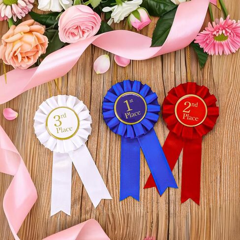 3 PCS Award Dibbons مجموعة وردية ، أول أشرطة المركز الثالث ، جائزة الشريط الثالث الثاني ، الشريط الشرف الأول ، المركز الثالث للاعتراف بالفصول الدراسية ، عرض المواهب ، الأحداث الرياضية (Blue Red White) in Saudi Arabia