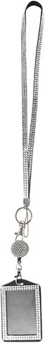 الموضة 3 في 1 Crystal Neck Lanyard ، حامل شارة ID بلينغ ، حامل بطاقة عمل الراين القابل للسحب للمعلم للمعلمين ممرضة الطبيب ، علامة تبويب سلامة الهاتف المحمول (1 وردي) in Kuwait