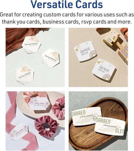 Avery Printable Hexagon Business Cards, Sure Feed Technology, 2-1/2" x 2-9/10", Matte White Cardstock, Print-to-The-Edge, Laser/Inkjet Printable, 60 Total in Saudi Arabia