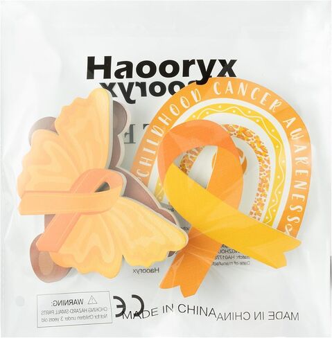 Haooryx Childhood Cancer Awareness Wooden Centerpiece - 5Pcs Yellow Ribbon Believe Wood Table Topper Bear Rainbow Kids Childhood Cancer Table Decoration for Hospital Charity Party Seminar Decor Supply in Saudi Arabia