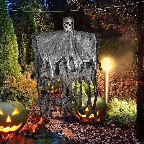 Twiddlers - 3 Decoration Hooton Headon Decoration 36 "مع أذرع قابلة للتوسيع ، زخارف هالوين مخيفة في الهواء الطلق ، هالوين عظمي ديكور شبح Grim Reaper ، ديكور عظمي في الهواء الطلق ، Haunted House Props in Kuwait