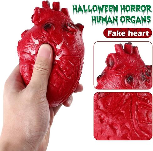 Fake Bloody Heart Prop, Life-Size Realistic Latex Heart Model for Halloween Haunted House Decoration, Pranks Scary Prop, Party Supplies in Saudi Arabia