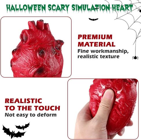Fake Bloody Heart Prop, Life-Size Realistic Latex Heart Model for Halloween Haunted House Decoration, Pranks Scary Prop, Party Supplies in Saudi Arabia