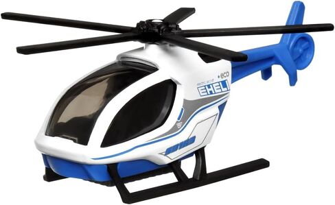 مربعات Matchbox قابلة للتجميع قابلة للتجميع ، طائرة هليكوبتر MBX Eheli - HLJ18 ~ الأزرق والأبيض والأسود ~ تشمل Playmat in Saudi Arabia