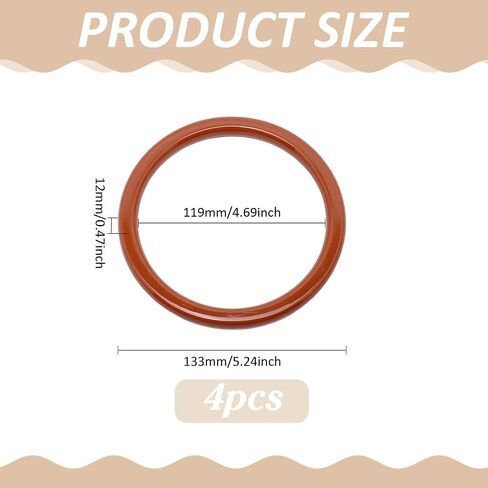 ph pandahall 4pcs مقبض مستدير محفظة ، حقيبة بلاستيكية سوداء بدائل حقيبة يد زخرفية مقبض كيس صغير مقبض كيس صغير للكروشيه محفظة Macrame Canvas Canvas Making ، 5.3inch in Saudi Arabia