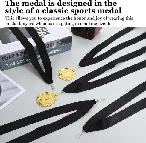 30 Pcs Black Award Ribbon Lanyards, Flat Neck Medal Straps with Snap Clips Award Ribbons Holder Participation Ribbon for Competitions, Awards, Sports, Meeting, Party in Saudi Arabia