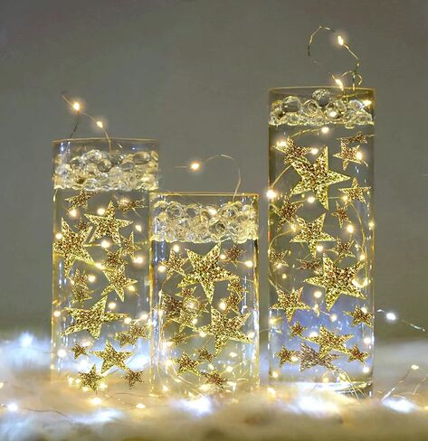 50 Gold Floating Stars- Large Sizes- Resin- Fills 1 Gallon of The Floating Transparent Water Gels- with Most Transparent Gels and Prep Bag for Best Results! in Kuwait