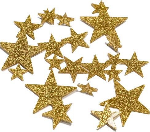 50 Gold Floating Stars- Large Sizes- Resin- Fills 1 Gallon of The Floating Transparent Water Gels- with Most Transparent Gels and Prep Bag for Best Results! in Kuwait