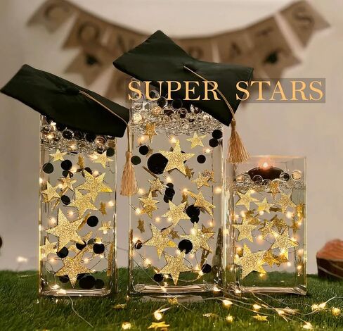 50 Gold Floating Stars- Large Sizes- Resin- Fills 1 Gallon of The Floating Transparent Water Gels- with Most Transparent Gels and Prep Bag for Best Results! in Kuwait