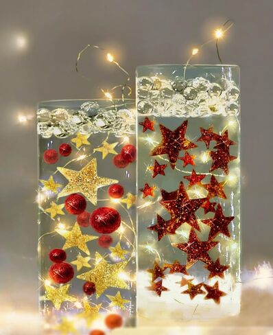 50 من النجوم العائمة الذهب- أحجام كبيرة- تملأ راتنجات 1 جالون من المواد الهلامية المائية الشفافة العائمة- مع معظم المواد الهلامية الشفافية وحقيبة الإعدادية للحصول على أفضل النتائج! in Kuwait