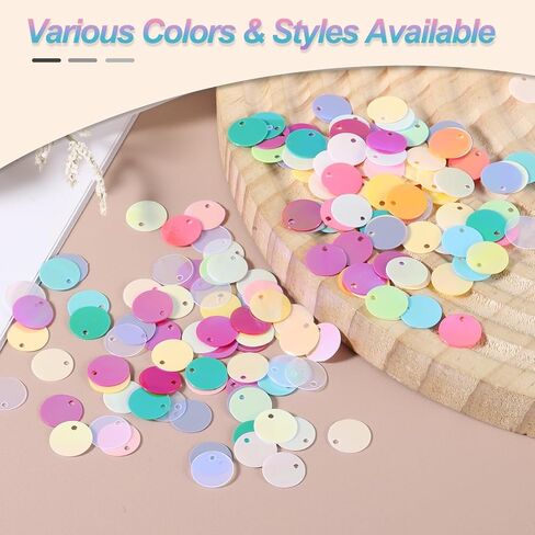MECCANIXITY Flat Round Sequins, 600Pcs 10mm/0.4 Inch Loose Paillettes Laser Gold Craft Sewing Sequins with Single Side Hole for DIY, Embroidery Clothing, Jewelry Making in Saudi Arabia