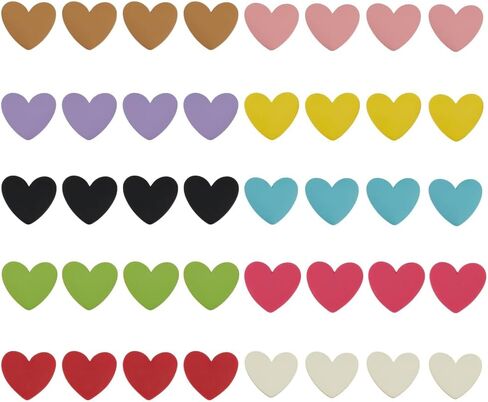 Fingerinspire 40 PCS 10 Colors Love Heart Flatback Resin Charms 1.2x1.4 inch flatback charms Love Heart Charms Resin Heart Flatback Resin in Saudi Arabia