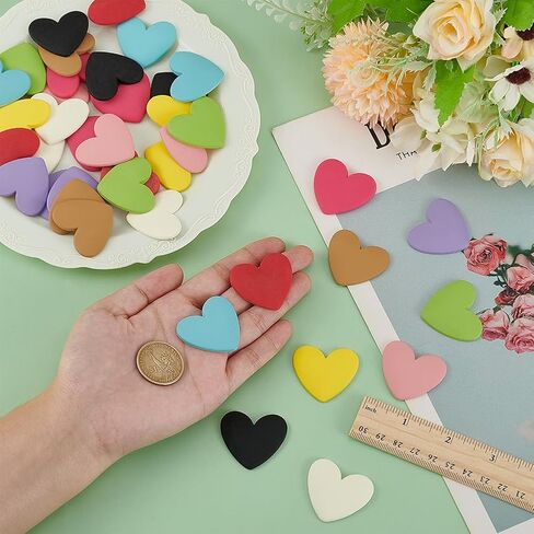 Fingerinspire 40 PCS 10 Colors Love Heart Flatback Resin Charms 1.2x1.4 inch flatback charms Love Heart Charms Resin Heart Flatback Resin in Saudi Arabia