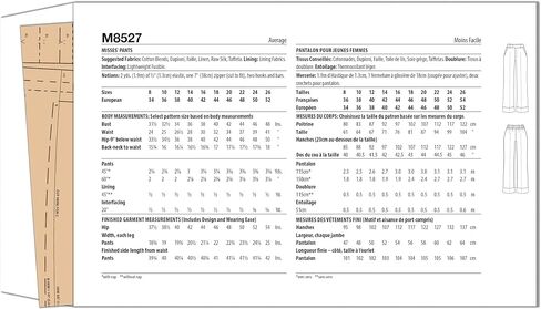 McCall's M8527K5 Misses 'Pants Sewing Pattern Packet by Melissa Watson for Palmer/Pletsch ، Design Code M8527 ، الأحجام 8-10-12-14-16 in Saudi Arabia