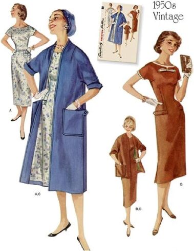 Simplicity S 8980 Misses' Vintage 1950's Dresses and Lined Coats Sewing Pattern/Misses Sizes 14-22 in Saudi Arabia