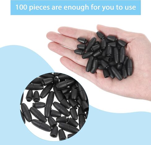 100pcs الانفصالي الحبل المشبك المشبك البلاستيك بعيدا المشابك لأساور القلادة الحبل الحلفاء الحرف السوداء السلامة الموصلات لتصنيع المجوهرات (24 ملم) in Saudi Arabia