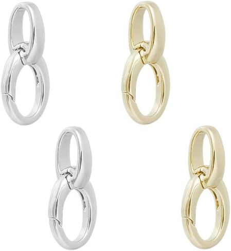 4Pcs 2 Colors Oval Brass Bail Clasps Jewellery Locking Clasp Twister Clasps Connector Bracelet Extension Clasp for Jewelry Making DIY Necklace Bracelet,Platinum and Golden in Saudi Arabia