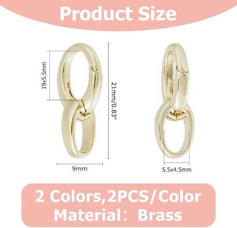4Pcs 2 Colors Oval Brass Bail Clasps Jewellery Locking Clasp Twister Clasps Connector Bracelet Extension Clasp for Jewelry Making DIY Necklace Bracelet,Platinum and Golden in Saudi Arabia