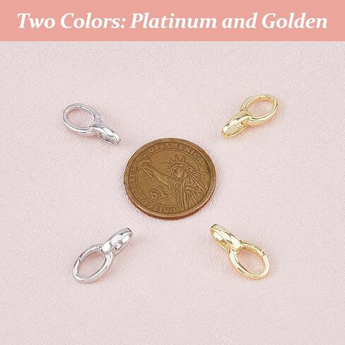 4Pcs 2 Colors Oval Brass Bail Clasps Jewellery Locking Clasp Twister Clasps Connector Bracelet Extension Clasp for Jewelry Making DIY Necklace Bracelet,Platinum and Golden in Saudi Arabia