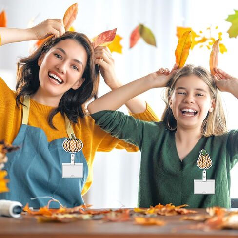 Whaline Fall Felt Badge Reels Embroidered Pumpkin Badge Holders Autumn Thanksgiving Nurse Badge Name ID Badge Reel with Alligator Clips for Teacher Student Nurse Doctor in Saudi Arabia