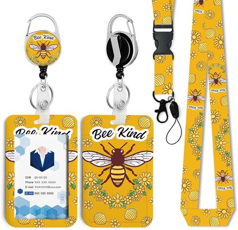 Funny Surfing Cat Riding a Dinosaur ID Badge Holder with Breakaway Lanyard &Heavy Duty Retractable Reel-360°Rotating Carabiner Keychain for Women Students,Teachers, Nurses, Office Use 12 in Saudi Arabia