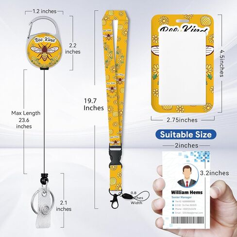 Funny Surfing Cat Riding a Dinosaur ID Badge Holder with Breakaway Lanyard &Heavy Duty Retractable Reel-360°Rotating Carabiner Keychain for Women Students,Teachers, Nurses, Office Use 12 in Saudi Arabia