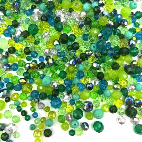 1000pcs حبات الزجاج الأخضر لصنع المجوهرات ، لون متنوع 4/6/8 مم حبات بذور زجاجية للحرف اليدوية ، الفاصل الكريستالي الفضفاضة للأسوار ، DIY ، Suncatchers ، in Kuwait